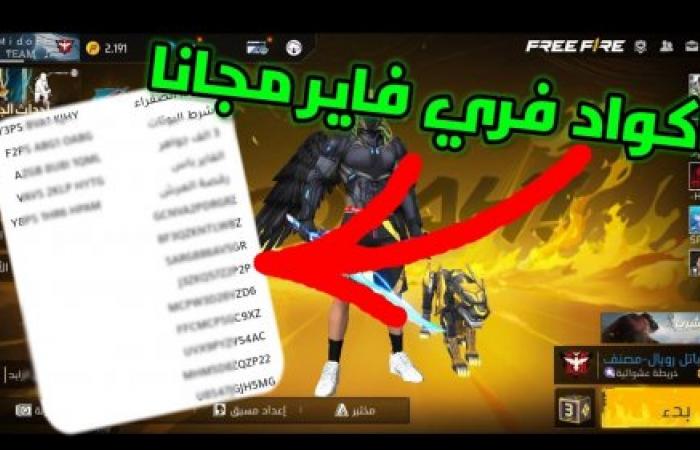 أكواد فري فاير 2025 free fire مجانية 100% للحصول علي الهدايا والاسكنات المجانية