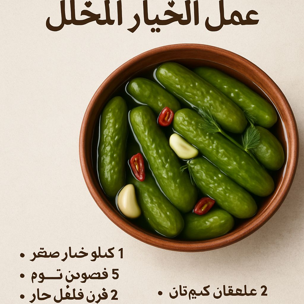 طريقة عمل الخيار المخلل في المنزل